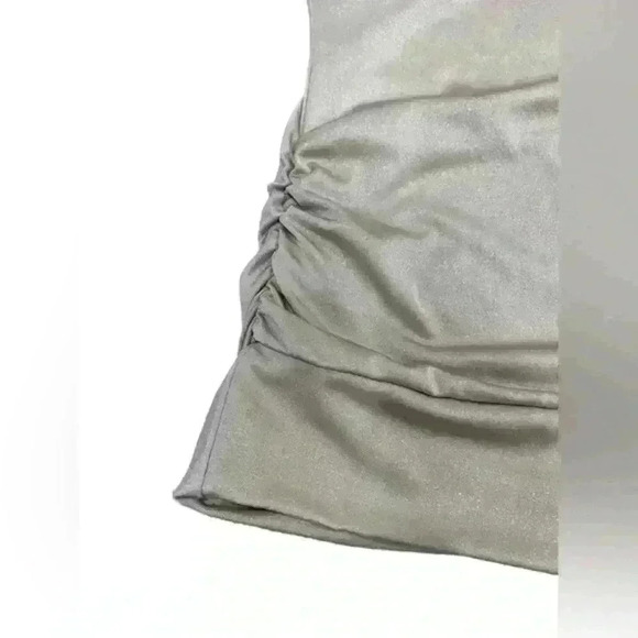 Cache Gold Cream Metallic One Shoulder Cold Shoulder Party Holiday Blouse Size M - Picture 8 of 9